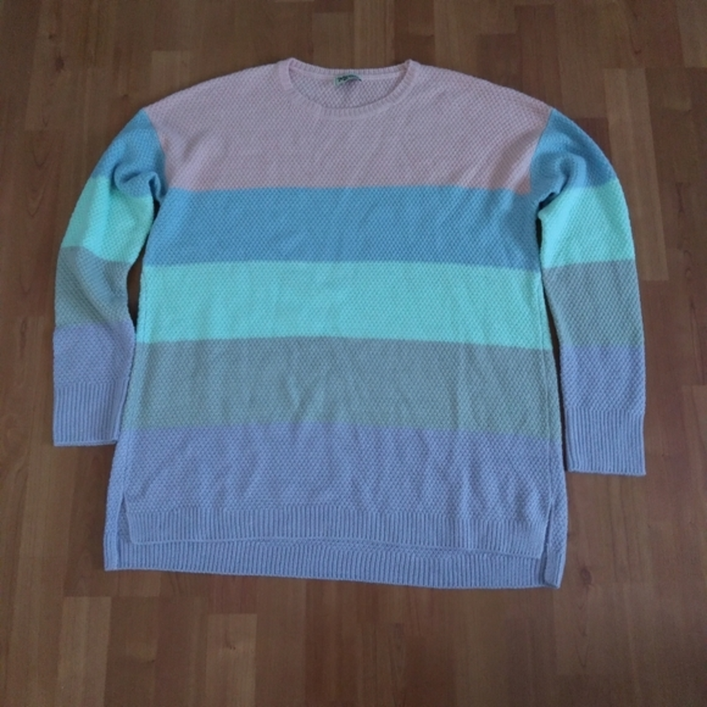 Show Me Your MuMu‎ Women's Knit Striped Pastel Sweater